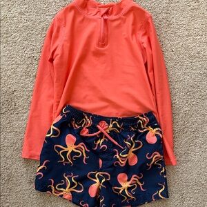 Carter's Orange and Navy Octopus Rashguard Set